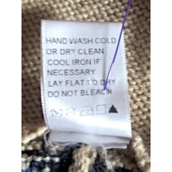 Fate Poncho Shawl Cape Wrap Tan Pink Boho Tribal Native Aztec One Size WARM EUC - Picture 10 of 10